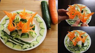 Art in Carrot Butterfly Cucumber Show | Vegetable Carving Garnish