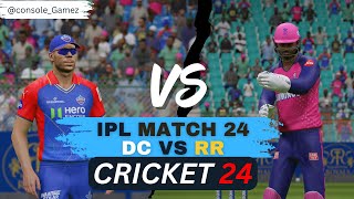 Kia DC 6 ball per 15 runs rok payege - IPL MATCH 2024 - DC vs RR Cricket 24 Ps5 Gameplay.