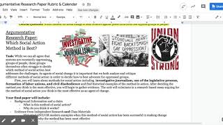 Argumentative Research Paper Rubric & Calendar - Google Docs