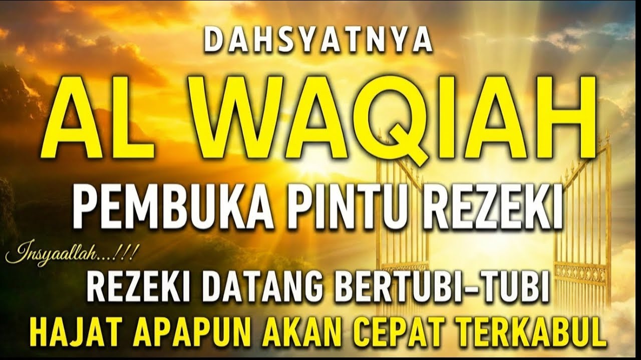 Surah AL WAQIAH 7x - Pintu Rezeki Terbuka, Hutang Lunas Dengan Cepat