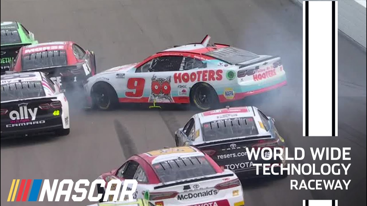 Ross Chastain turns Chase Elliott at WWT Raceway | NASCAR