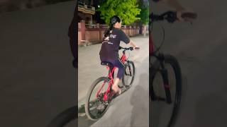 Night Cycle Ride For Girls 💯 MTB Rider ✅ Rockrider St100 😎 #cycle #shorts #cycling #rockrider #bike