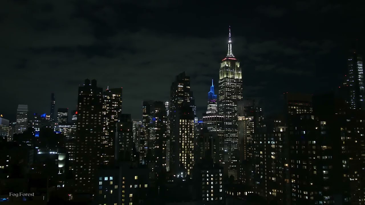 NYC Night Ambience - Open Window City Sounds for Sleep & Relaxation (4K ASMR)
