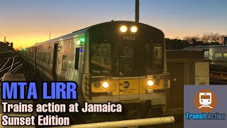 ᴴᴰ MTA LIRR Trains action at Jamaica - Sunset Edition