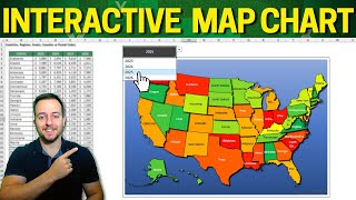 Beautiful and Interactive Map Chart in Excel with Drop Down List | Index and Match Function