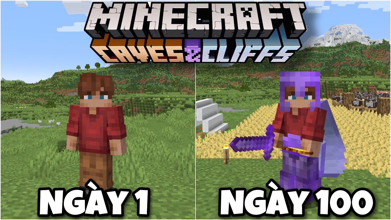 Outline Video Tóm Tắt 100 Ngày Minecraft 1.18 Sinh Tồn Siêu Khó !!