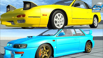 🔥SOFT-BODY MODS NOT SIMPLE CAR CRASH: NISSAN 240SX, SUBARU IMPREZA WRX STI