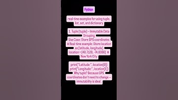 "Python Tuple Example 🐍 | Store Immutable Data Like GPS Coordinates 📍"
