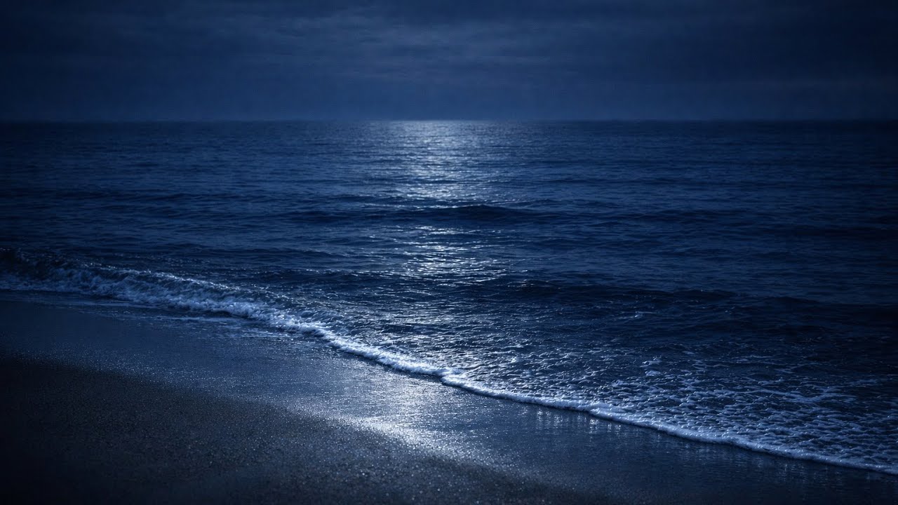 Fall Asleep Fast with Dark Ocean Waves | Calm Racing Thoughts (No Light)