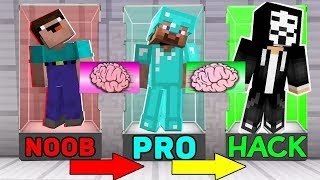 Minecraft NOOB vs PRO vs HACKER vs GOD : SUPER BRAIN EXCHANGE! in Minecraft! Animation!