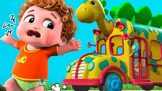 Wheels On The Dinosaur Bus Song | 4K Bleu Fish  Kids Songs & Nursery Rhymes