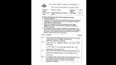 General mathematics and statistics, course code 6401. B.ed 2.5 year/ 4 year , #ETA