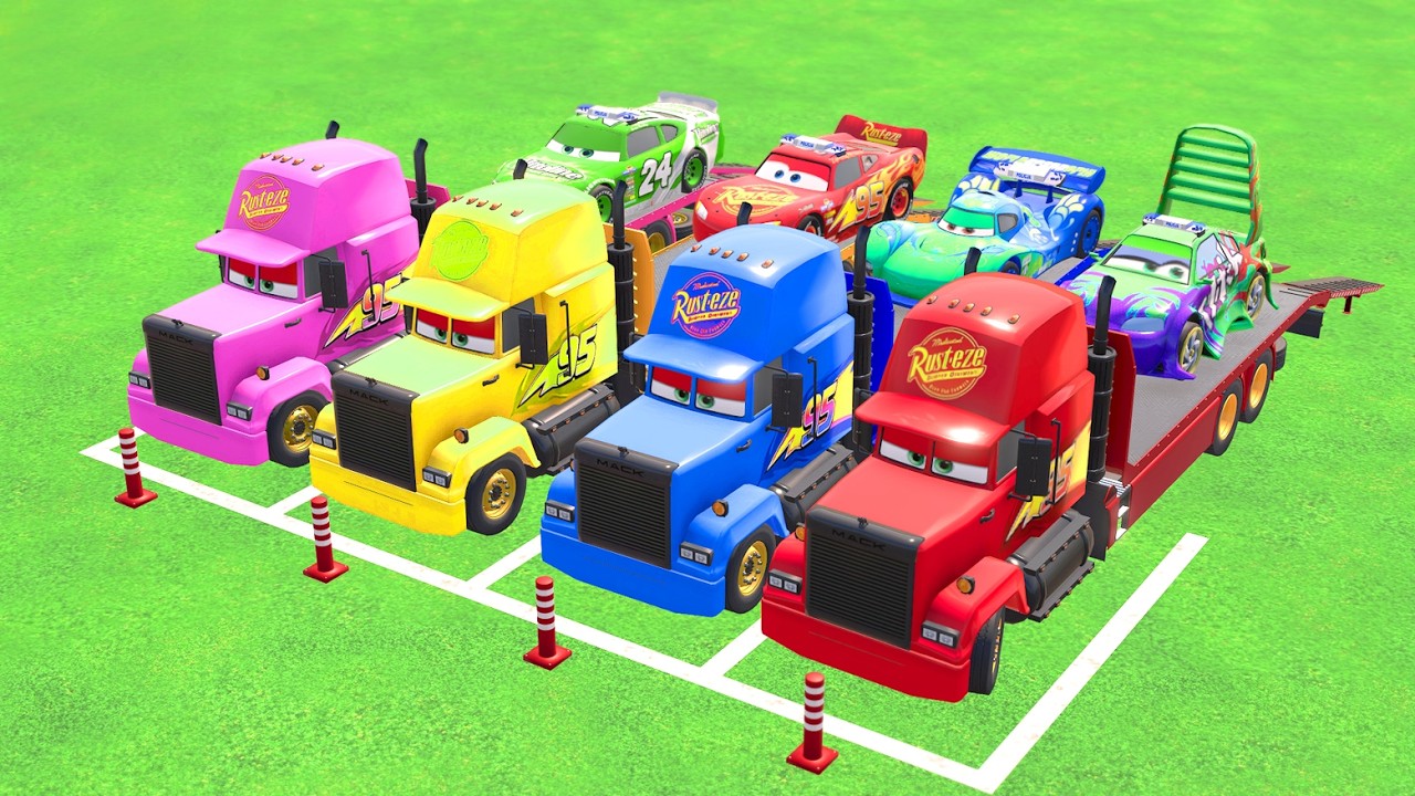 TRANSPORTING POLICE CARS, AMBULANCE, FIRE TRUCK, COLORFUL CARS WITH TRUCK -FARMING SIMULATOR 22!