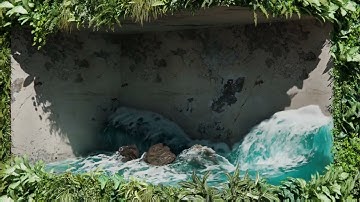 Real-Time LiquiGen Fluid Simulation: Wave Tank with Houdini Whitewater