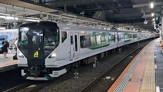 JR東日本E257系OM-93編成特急あずさ新宿行き立川駅発車(2023/10/1)