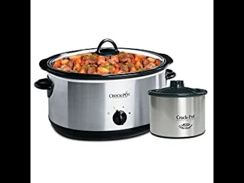 Crock-pot 8 Quart Manual Slow Cooker with 16 oz Little Dipper Food Warmer Stainless