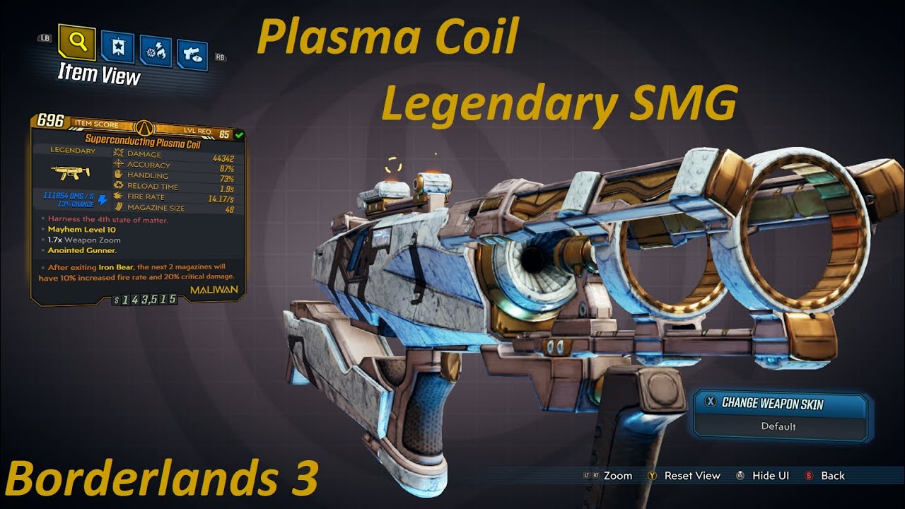 Borderlands 3: Plasma Coil, Arms race exclusive legendary SMG. Always