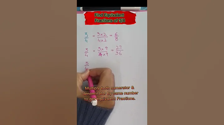 Equivalent Fractions of 3/4 | How to find equivalent Fractions of any Fraction? Just remember 1 tip🤗
