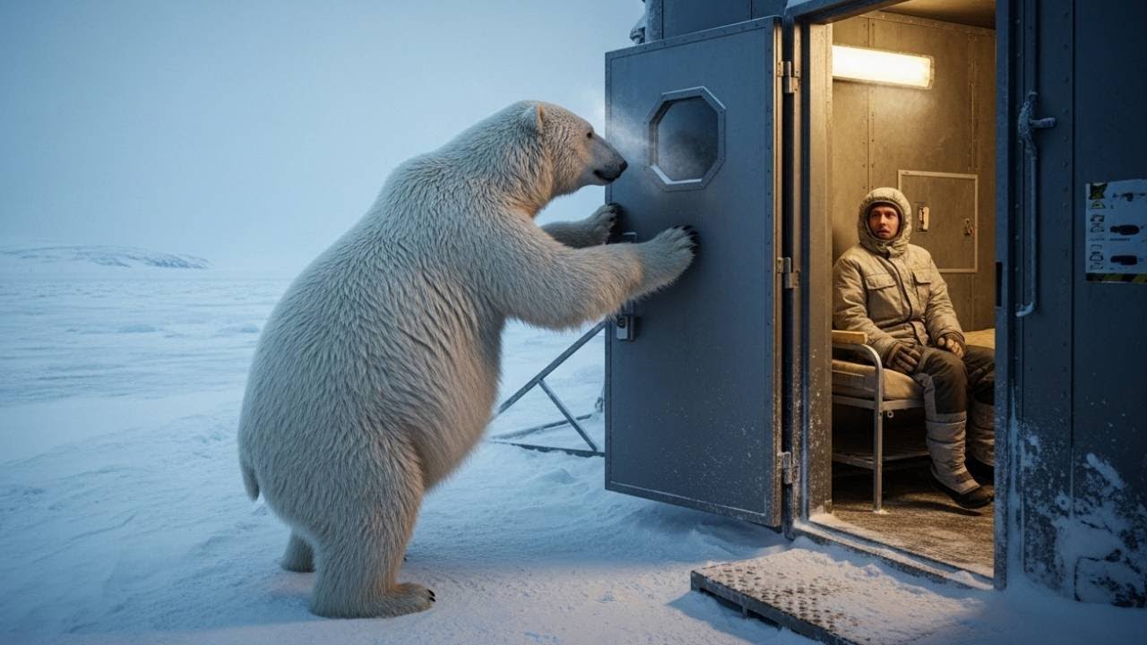 Как беременная белая медведица попросила о помощи на арктической станции