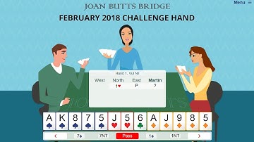 February 2018 Challenge Hand - Learn to play bridge with Joan Butts