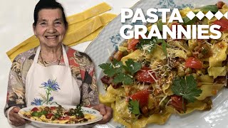 Ada makes pappardelle with peas and pancetta! | Pasta Grannies