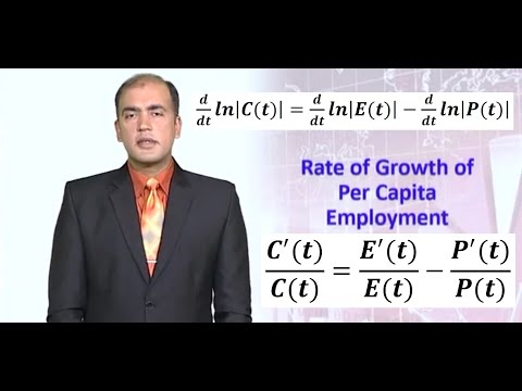 Rate of Growth of Per capita Employment using Logarithmic Differentiation