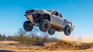 Launching an LS2 V8 Toyota Tacoma Into The Air