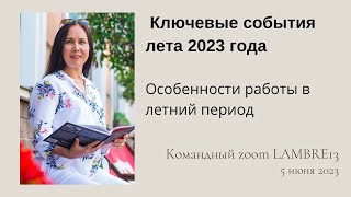 Ключевые события лета 2023. Командная встреча 5 июня 2023