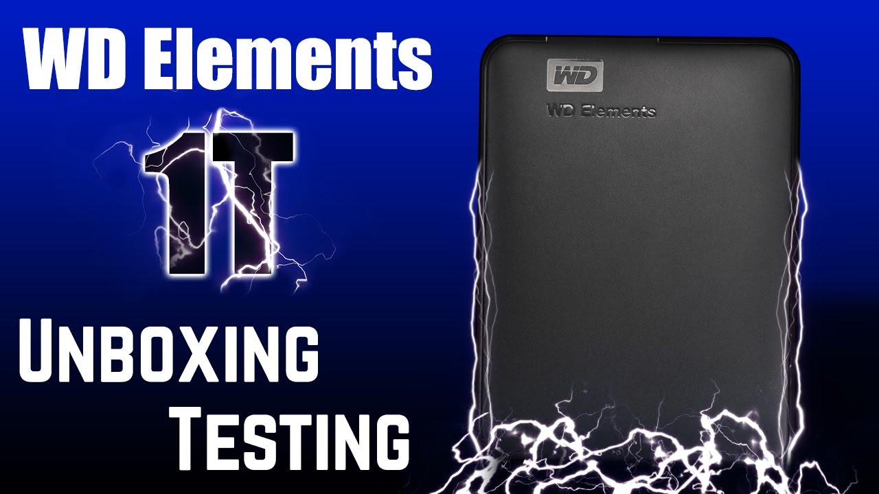 WD Elements 1TB Portable HDD USB 3.0 External Hard Drive Unboxing and Testing
