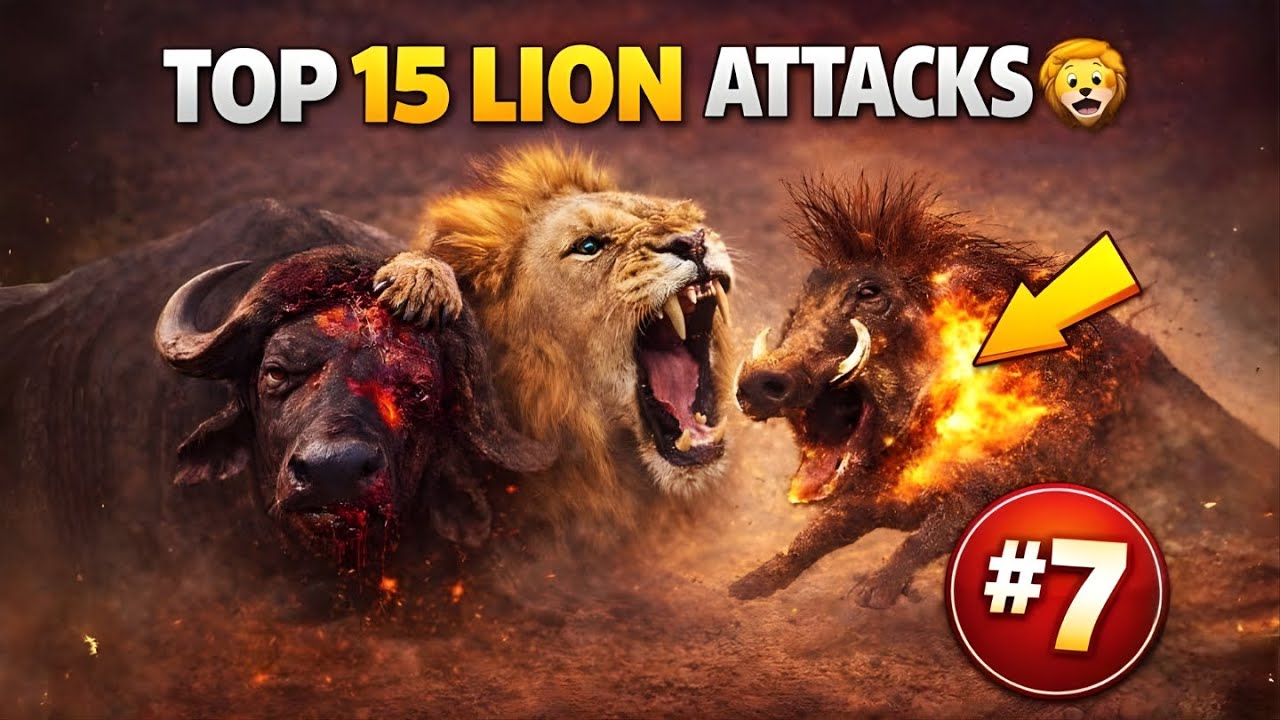 Top 15 LION vs WARTHOG REMATCHES That Went HORRIBLY WRONG 😱🦁🐗 (You Won’t Believe #7!)