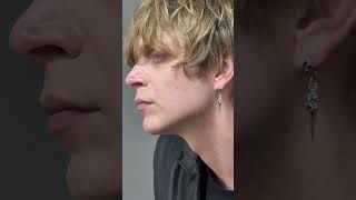 緑紫虹ドージェダガーピアス 片耳用 AKE0127 Green Purple Rainbow