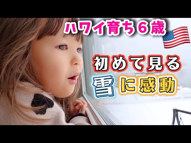 【念願の雪に大興奮】「雪って冷たいよ❗️」ほぼ人生初めての雪を見た娘がこうなった..【国際結婚｜ハワイ】