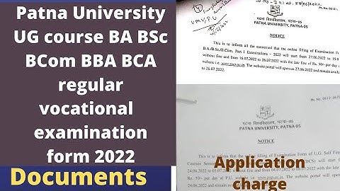 🔥Patna University UG part 1 examination form fill 2022 for BA BSc BCom BBA BCA🔥regular&vocational🔥pu
