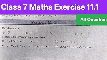 Class 7th maths। Exercise 11.1। Chapter 11। Exponents and power। Ncert । Solution। Cbse। Maths।