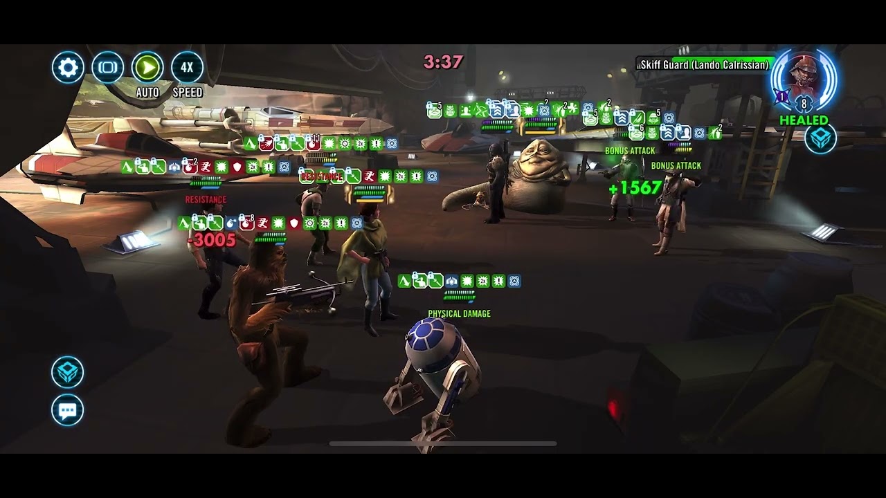 Arena Trials - Leia vs Jabba full auto (set 11 dc) - YouTube