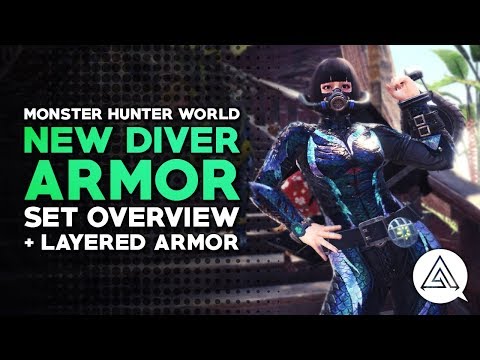 Monster Hunter World | New Diver Armor Set Overview + Layered Armor