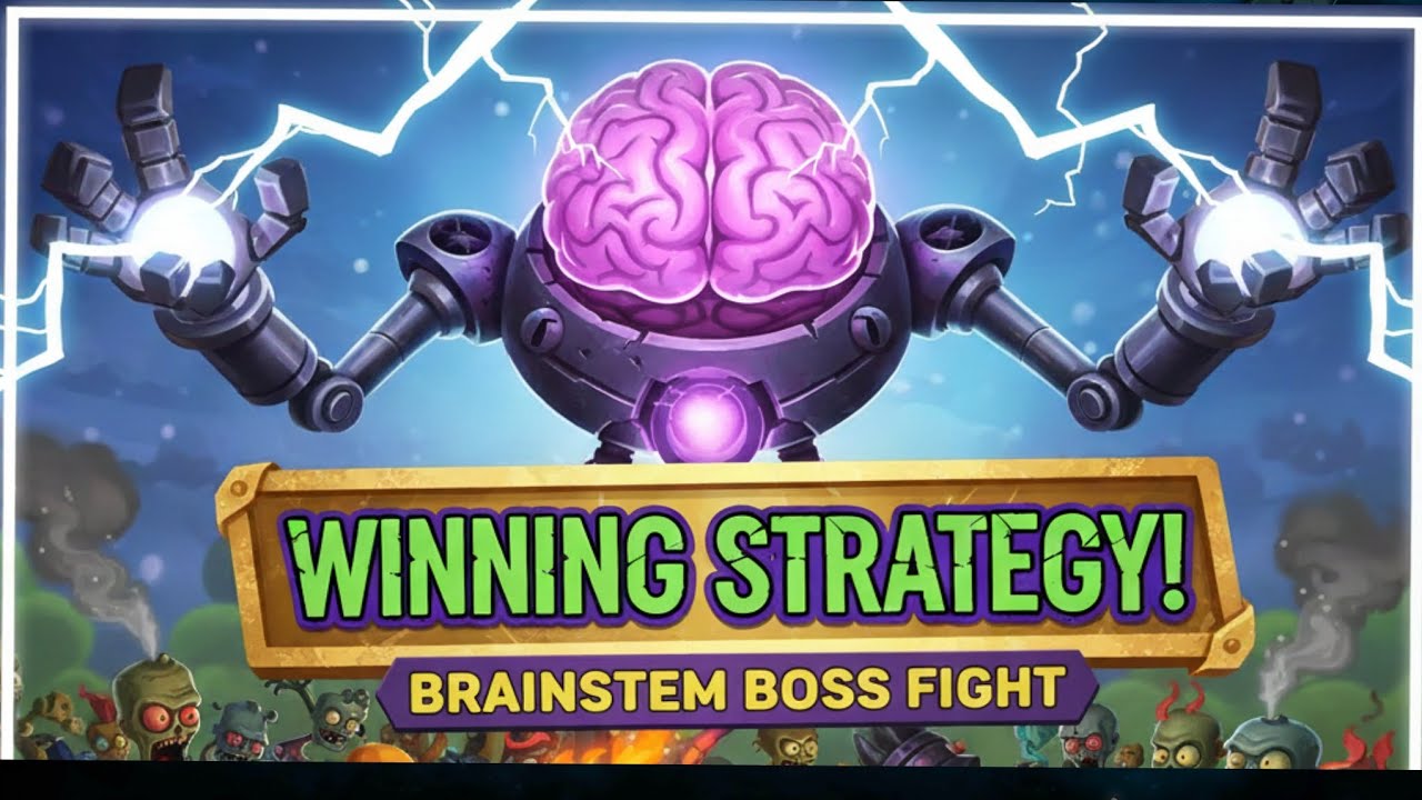 PvZ2 Brainstem Boss Fight Winning Strategy Guide (EASY High Score Plants vs Zombies 2 Arena)