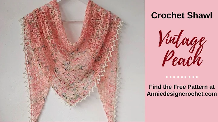 One Skein Crochet Triangle Shawl Vintage Peach