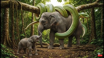 Brave baby leopard saves mother from giant python in Amazon