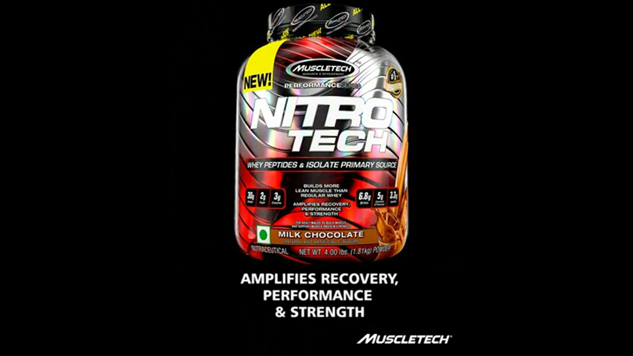MuscleTech Performance Series Nitro Tech Whey Protein Powder With Whey Isolates & Peptides