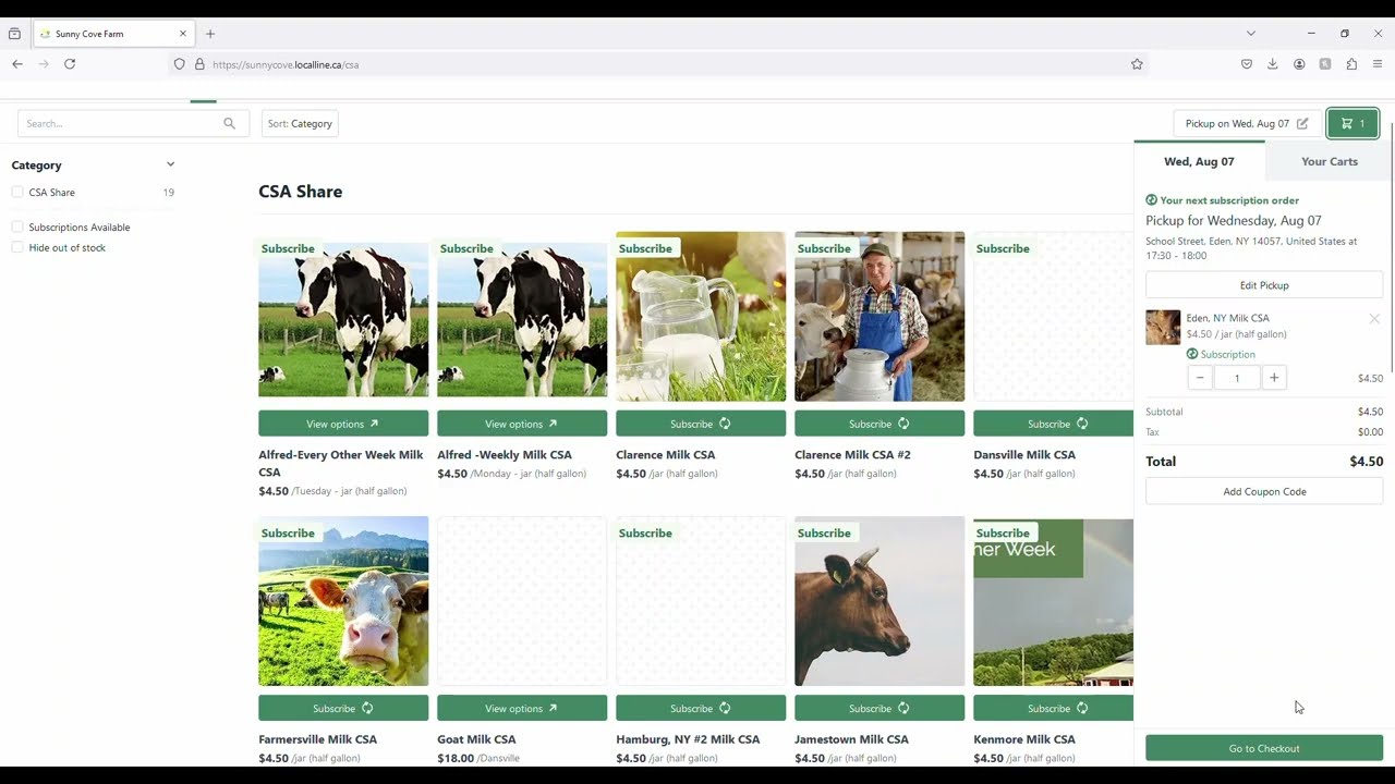 How To Use The New Sunny Cove Farm Website