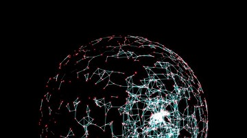 4K UHD 25fps FREE Video Background   HUD Sci Fi Sphere Particle Connection