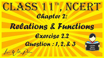 Relations & Functions| Chapter 2 | Exercise 2.2| Question 1, 2 & 3 | NCERT | Maths |Tamil | class 11