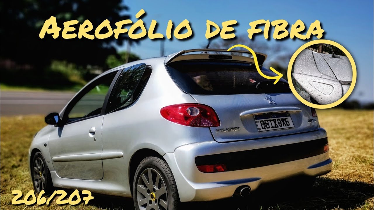 aerofólio esportivo de fibra Peugeot 206 207  |  canal car play