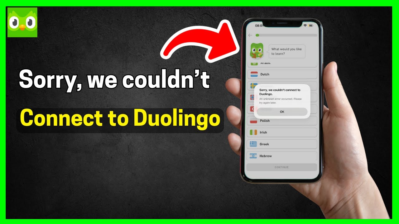 Fix Sorry, we couldn't connect to Duolingo.