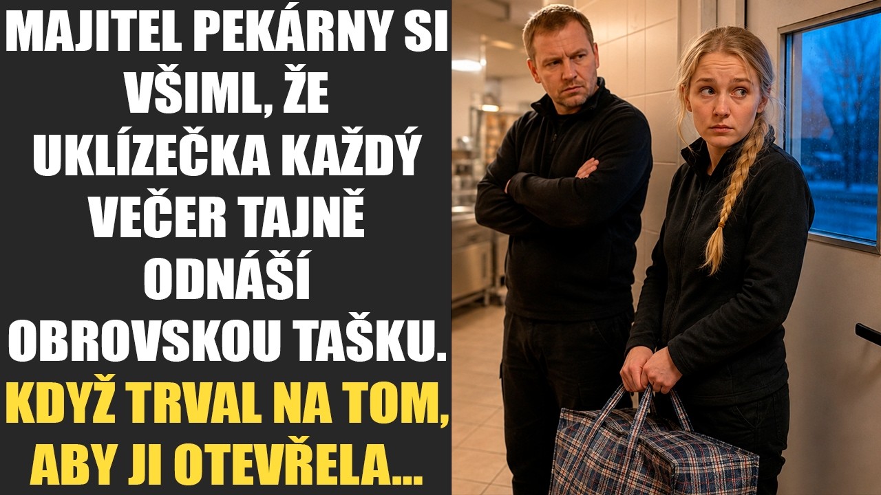 Zastavila jsem se u zadního východu, když mě zavolal. Celý týden jsem nosila v kostkované tašce něco, co jsem nemohla nechat doma. Svírala jsem ji tak silně, až mi látka zapraskala, a prosila...