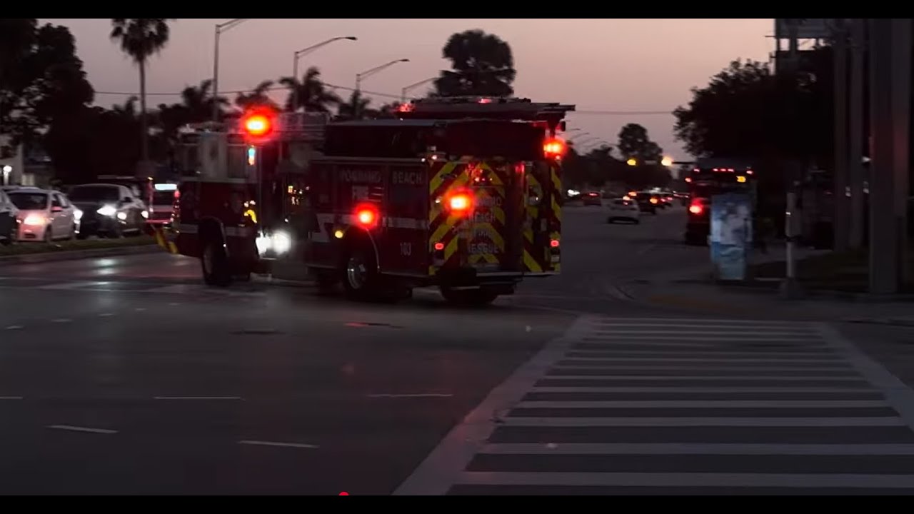 Pompano Beach Fire Rescue Engine 103 Responding - YouTube