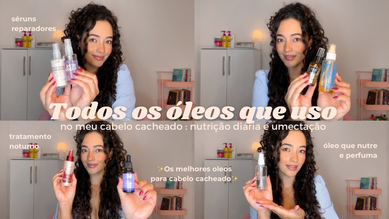 Mostrando os óleos que uso no meu cabelo cacheado| reparadores, óleo umectante, tratamento noturno