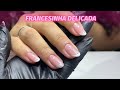 FRANCESINHA COM ESMALTE EM GEL E FORMATO ALMOND | FIBRA DE VIDRO