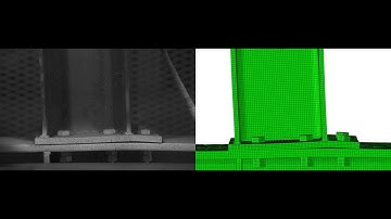 Comparison of deformation of end-plate connection subjected to impact loading.